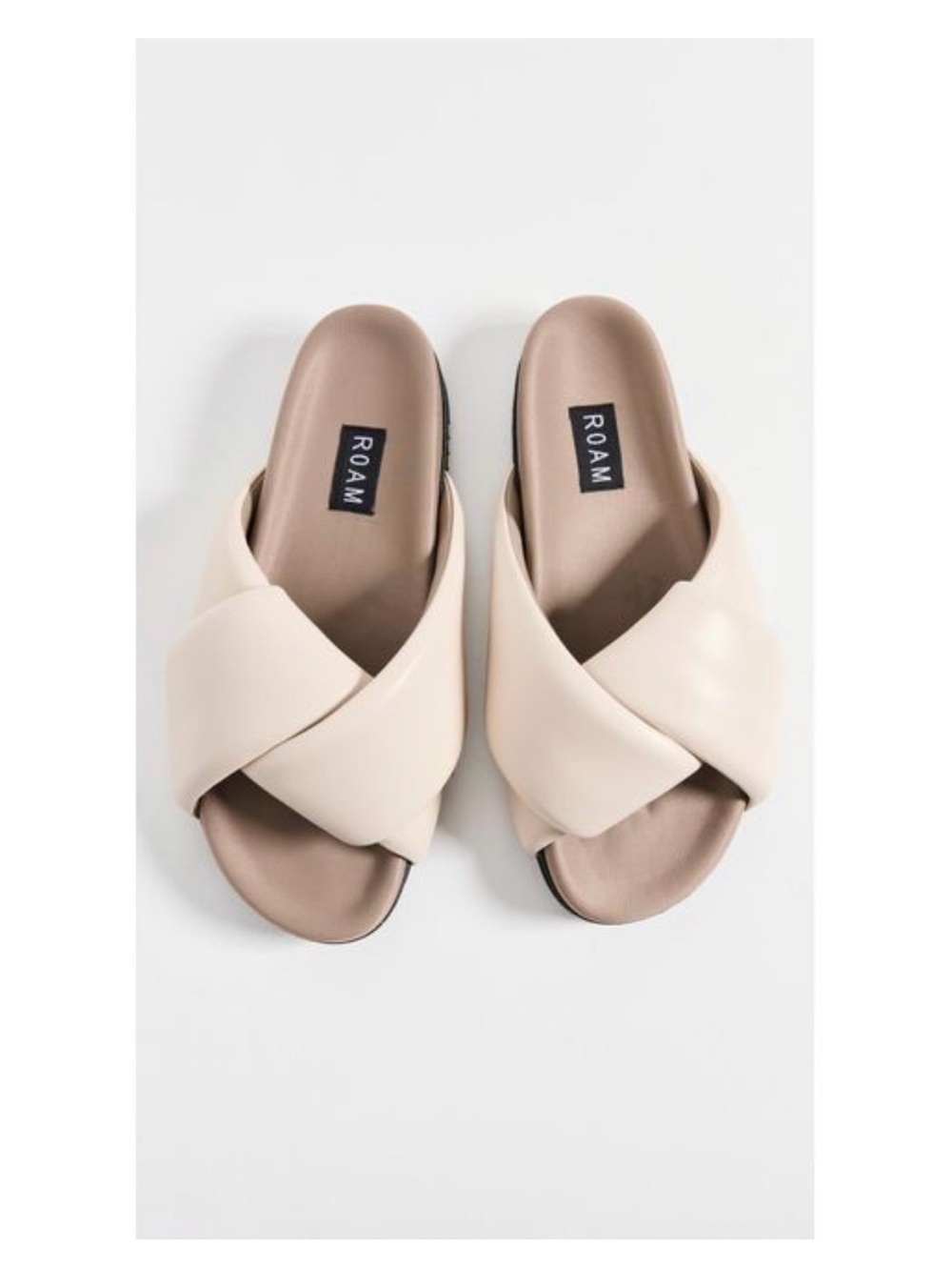 ROAM Neutral Cream Crisscross Slide Sandals sz 7